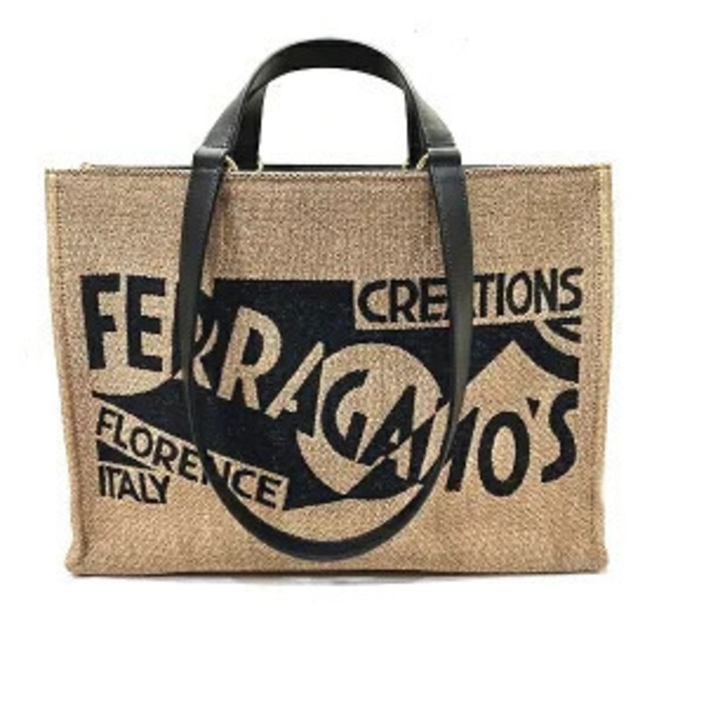 Salvatore Ferragamo logo leather tote woven Ferragamo Creations Florence